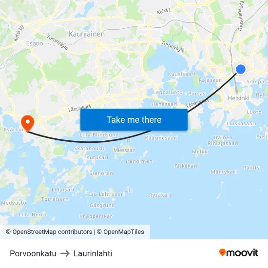 Porvoo Street to Laurinlahti map