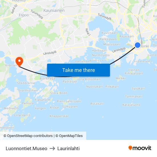 Luonnontiet.Museo to Laurinlahti map