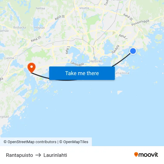 Rantapuisto to Laurinlahti map