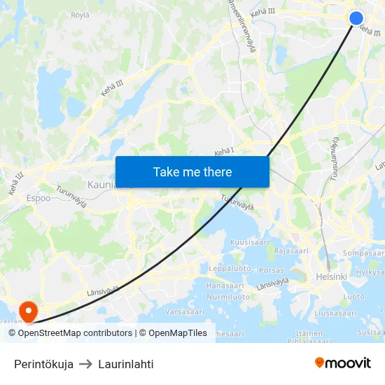 Heritage Alley to Laurinlahti map