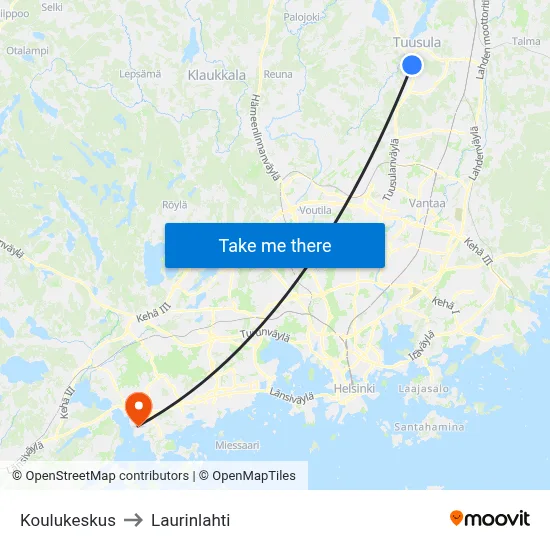 School Center to Laurinlahti map