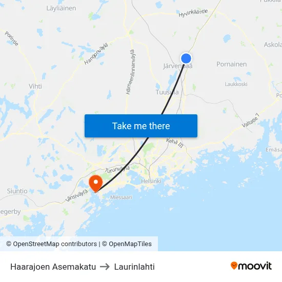 Haarajoki Station Street to Laurinlahti map
