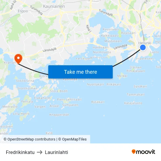 Fredrick Street to Laurinlahti map