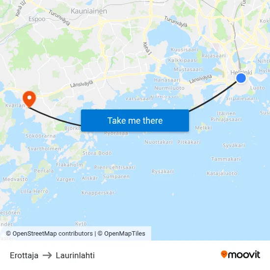 Erottaja to Laurinlahti map