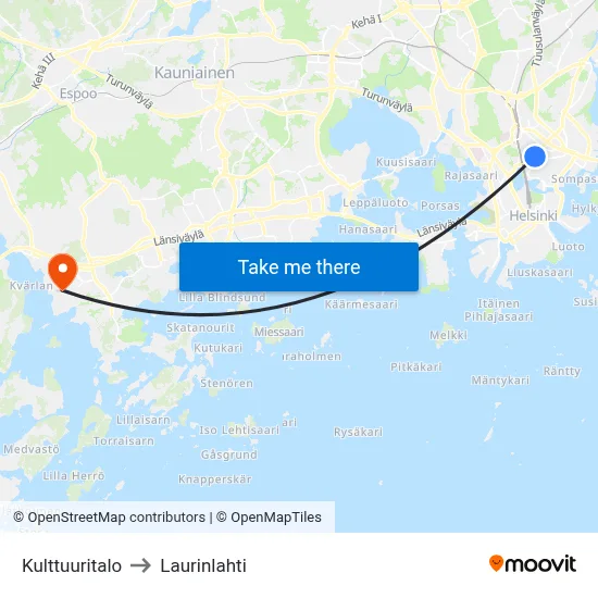 Culture House to Laurinlahti map