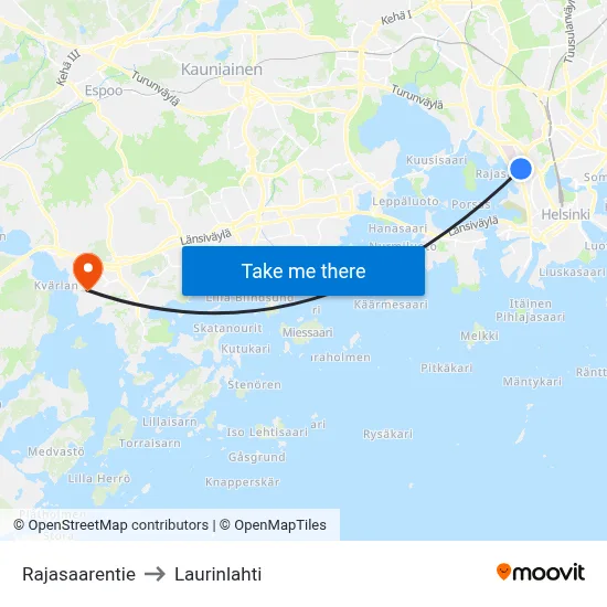 Border Island Road to Laurinlahti map