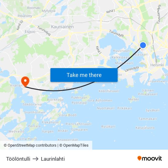 Töölöntulli to Laurinlahti map