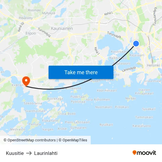Spruce Road to Laurinlahti map