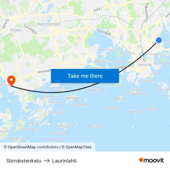 Sornainen Street to Laurinlahti map
