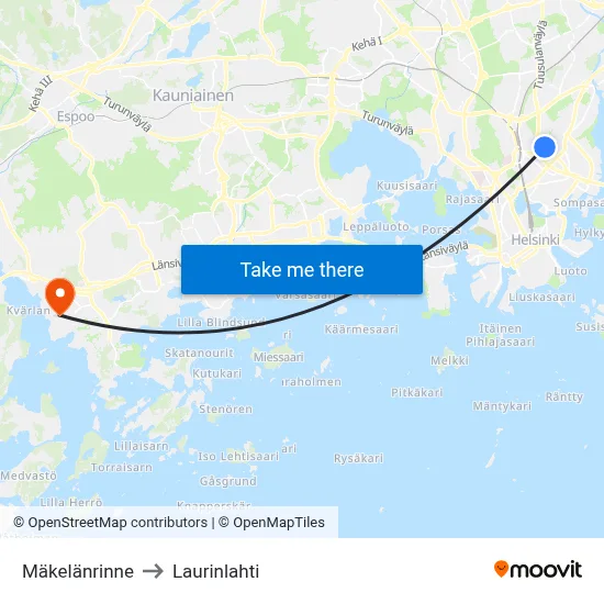 Mäkelä Slope to Laurinlahti map