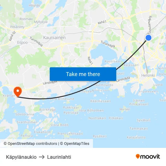 Kapyla Square to Laurinlahti map