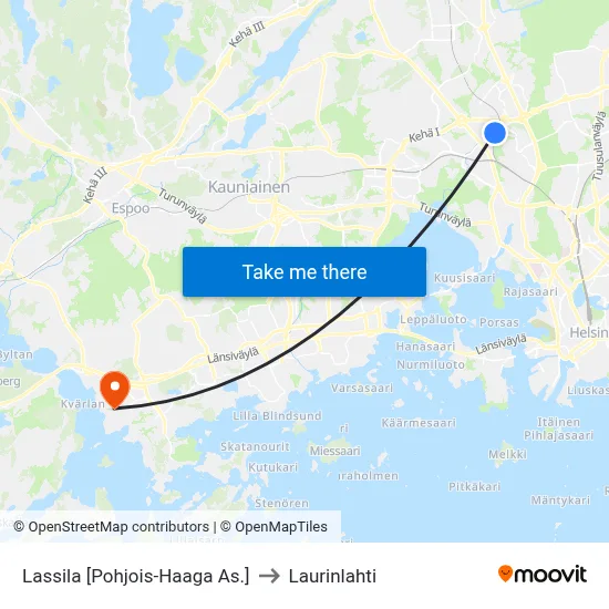 Lassila [North Haaga Station] to Laurinlahti map