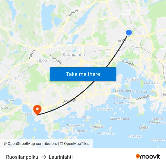 Ruosila Path to Laurinlahti map