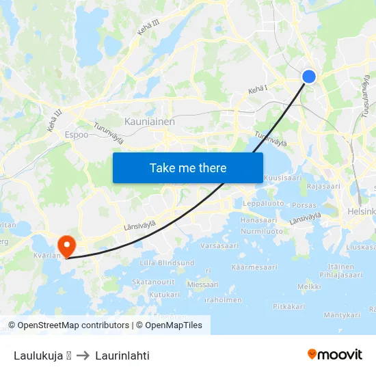 Laulukuja 🛍️ to Laurinlahti map