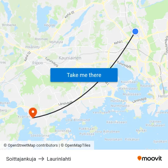 Soittaja Alley to Laurinlahti map