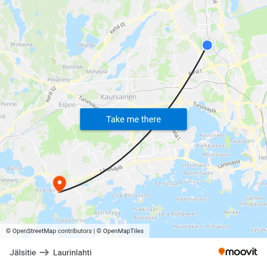 Jälsi Road to Laurinlahti map