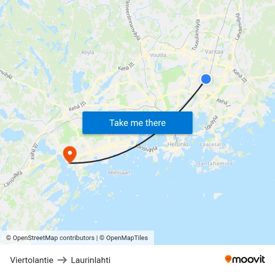 Viertola Road to Laurinlahti map