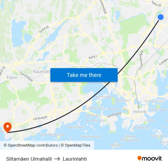 Siltamäki Swimming Hall to Laurinlahti map