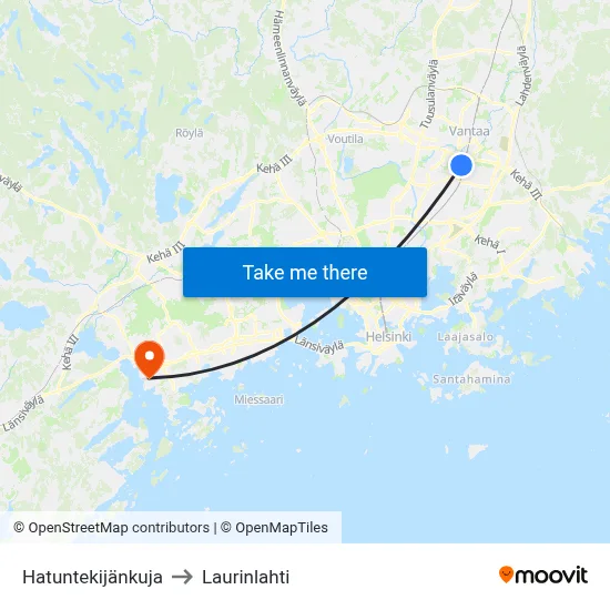 Hatter's Alley to Laurinlahti map