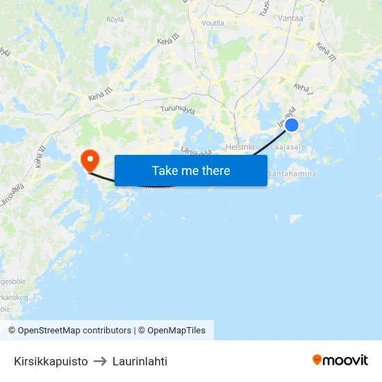 Cherry Park to Laurinlahti map