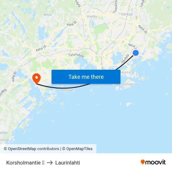 Korsholmantie 🛍️ to Laurinlahti map