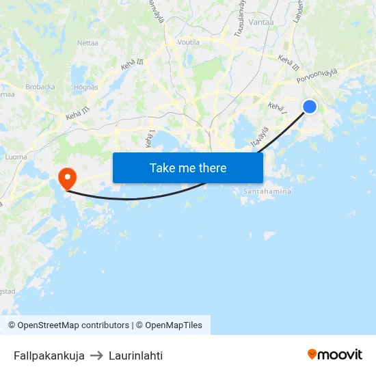 Fallpakka Alley to Laurinlahti map
