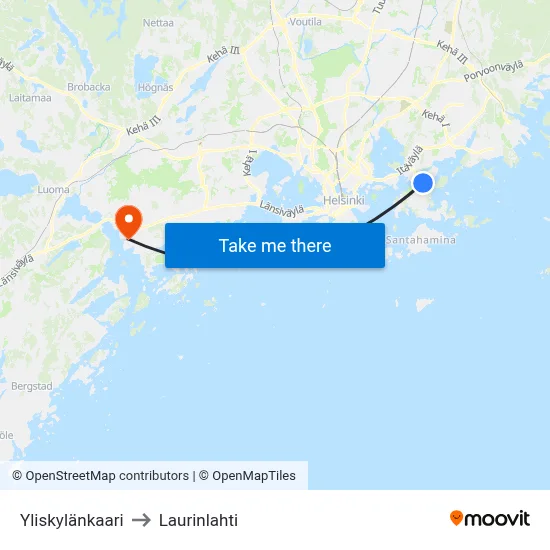 Yliskyla Arc to Laurinlahti map