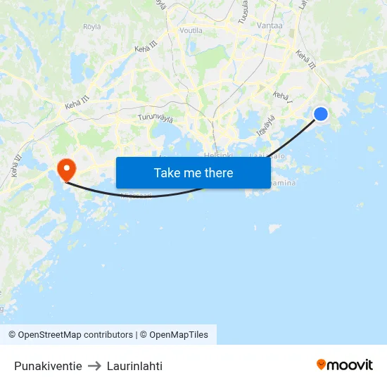 Red Stone Road to Laurinlahti map