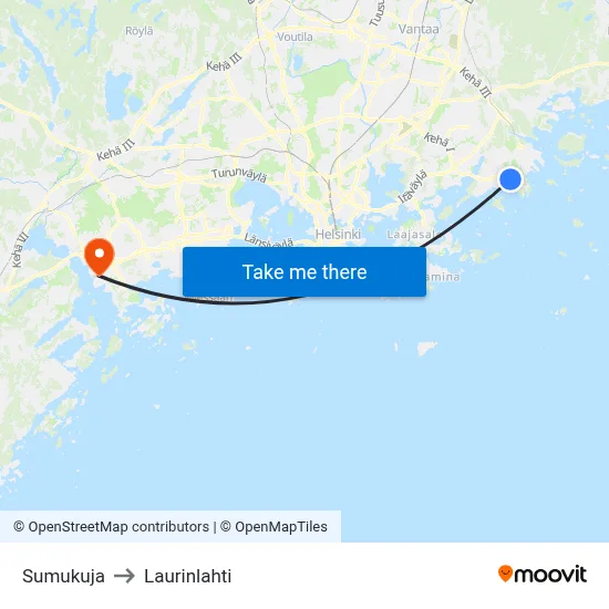 Sumu Lane to Laurinlahti map