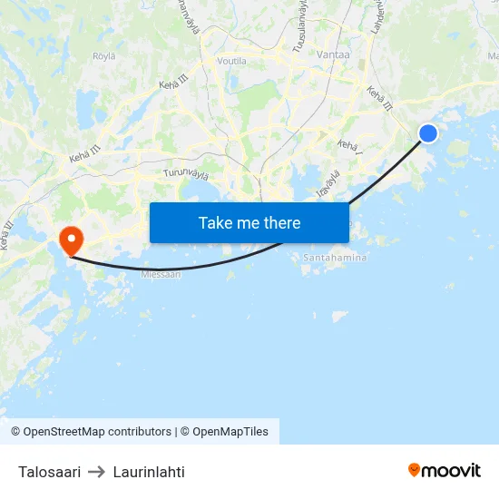 House Island to Laurinlahti map