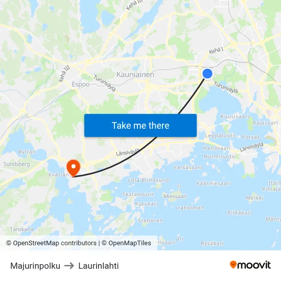 Major's Path to Laurinlahti map
