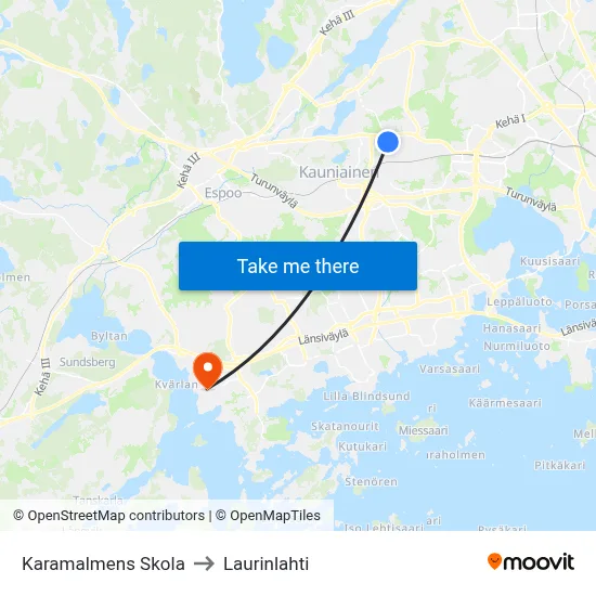 Karamalmen School to Laurinlahti map
