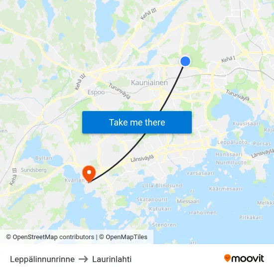 Leppälinnu Slope to Laurinlahti map