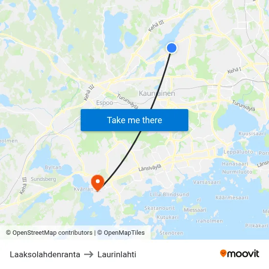 Laaksolahti Shore to Laurinlahti map