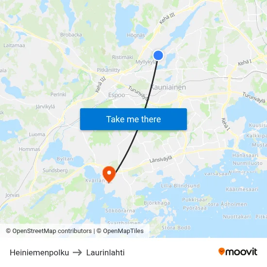 Heiniemi Path to Laurinlahti map