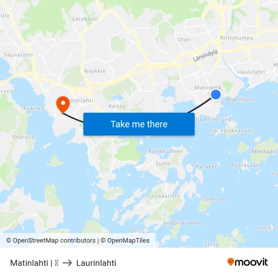 Matinlahti | 🌳 to Laurinlahti map