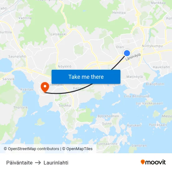 Day's Turn to Laurinlahti map