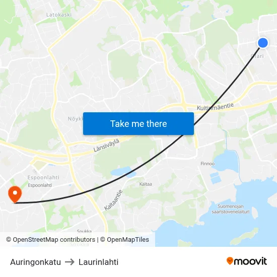 Auringonkatu 🛒🍽 to Laurinlahti map
