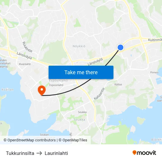Tukkuri Bridge to Laurinlahti map