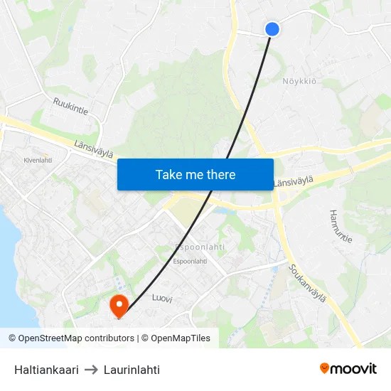 Haltia Arc to Laurinlahti map