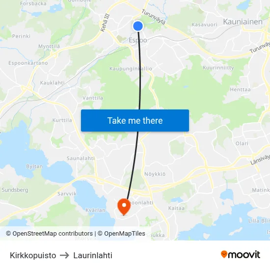 Church Park to Laurinlahti map