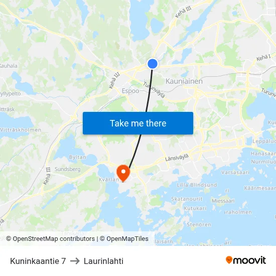 King's Road 7 to Laurinlahti map