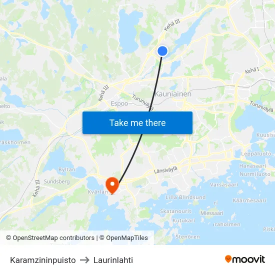 Karamzin Park to Laurinlahti map