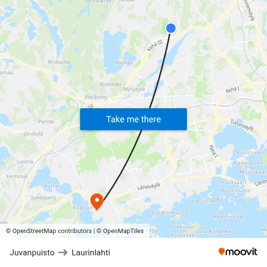 Juva Park to Laurinlahti map
