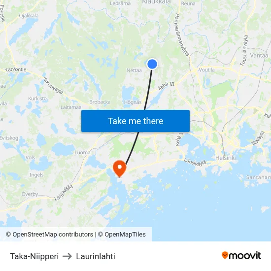 Back Niipperi to Laurinlahti map