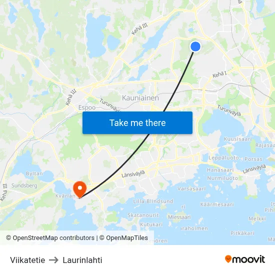 Viikatetie to Laurinlahti map