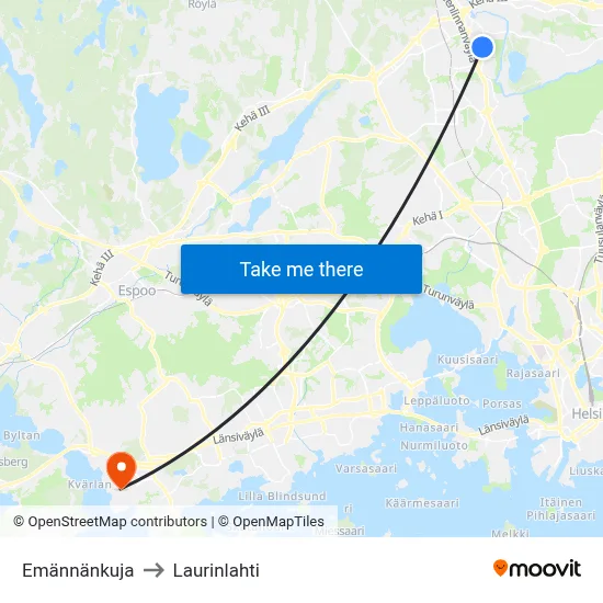 Emännänkuja to Laurinlahti map