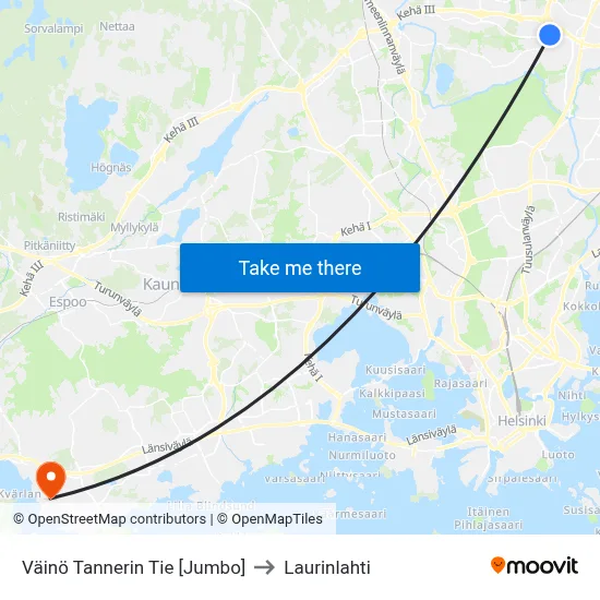 Väinö Tannerin Tie 🛍️ to Laurinlahti map