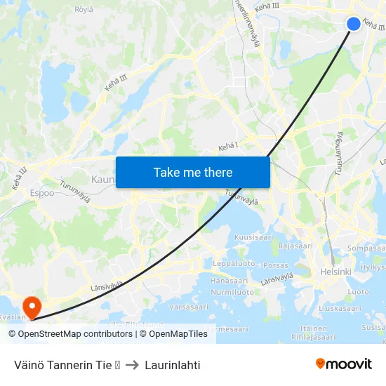 Väinö Tannerin Tie  🛍️ to Laurinlahti map