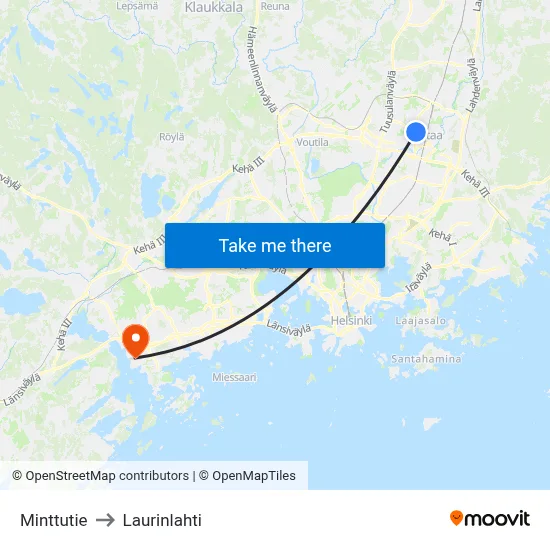 Mint Road to Laurinlahti map